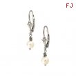 14K Gold Pair 05.50- Lever Back Earring With White Pearl
