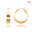 14K Gold Polished 6.5mm Tapered Tube Hoop Earrings