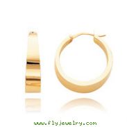 14K Gold Polished 6.5mm Tapered Tube Hoop Earrings