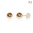 14K Gold Polished 6mm Ball Post Earrings