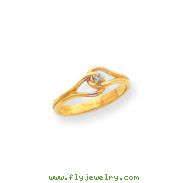 14K Gold Polished AA Diamond Ring