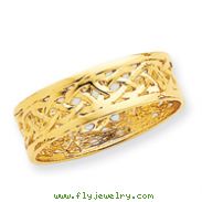 14K Gold Polished Celtic Knot Band Ring