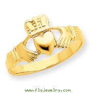 14K Gold Polished Claddagh Ring