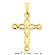 14K Gold Polished Cross Pendant