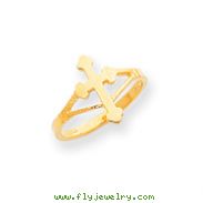 14K Gold Polished Cross Ring