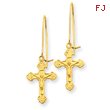 14K Gold Polished Crucifix Earrings