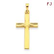 14K Gold Polished Latin Cross Pendant