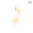 14K Gold Polished Musical Note Charm