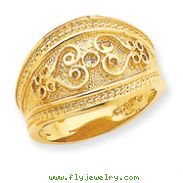 14K Gold Polished Scroll Ring