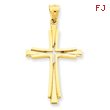 14K Gold Polished Solid Cross Pendant