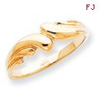 14K Gold Polished Swirl Dome Ring
