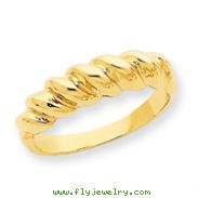 14K Gold Polished Twisted Dome Ring