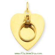 14K Gold Ring On A Heart Charm