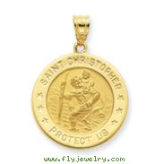 14K Gold Saint Christopher Medal Pendant