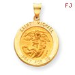 14K Gold Saint Michael Medal Pendant