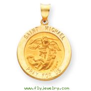 14K Gold Saint Michael Medal Pendant