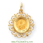 14K Gold Saint Theresa Medal Charm