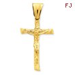 14K Gold Satin Crucifix Pendant