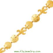 14K Gold Seashore Theme Bracelet