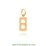 14K Gold Small Diamond-Cut Number 8 Charm