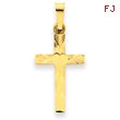 14K Gold Small Hollow Cross Charm