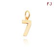 14K Gold Small Polished Number 7 Charm