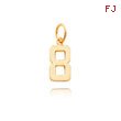 14K Gold Small Polished Number 8 Charm