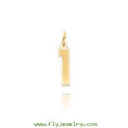14K Gold Small Satin Number 1 Charm