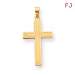 14k Gold Solid Cross Pendant