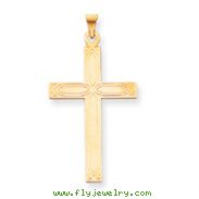 14k Gold Solid Cross Pendant