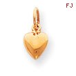14K Gold Solid Polished 3-Dimensional Medium Heart Charm