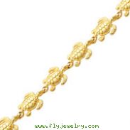 14K Gold Swimming Sea Turtle Bracelet