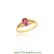 14K Gold Synthetic Alexandrite Ring