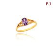 14K Gold Synthetic Amethyst Ring