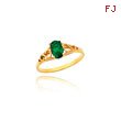 14K Gold Synthetic Emerald Ring