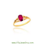14K Gold Synthetic Ruby Ring