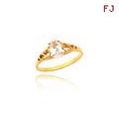 14K Gold Synthetic White Spinel Ring