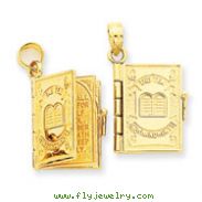 14K Gold Ten Commandments Bible Pendant