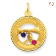 14k Graduation Day Charm with Synthetic Stones Charm