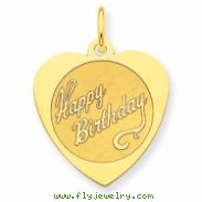 14k Happy Birthday Heart Disc Charm