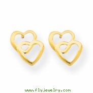 14k Hearts Post Earrings