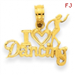 14k I Heart Dancing w/Dancer Pendant