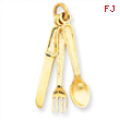 14k Knife, Fork & Spoon Charm