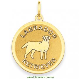 14k Labrador Retriever Disc Charm