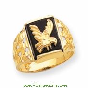 14k Men's Onyx Eagle Ring
