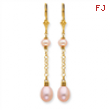 14K Natural Color Cultured Pearl Leverback Earrings