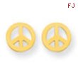 14k Peace Sign Post Earrings