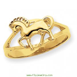 14k Polished Horse Ring