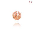 14K Rose Gold Diamond-Cut Filigree Ball Chain Slide
