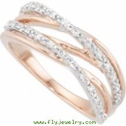 14K Rose White Gold Diamond Ring